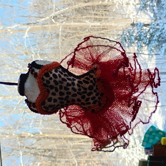 βοΈ VINTAGE MANNEQUIN GREY & RED TOTE OOAK CLOTH SHOULDER BAG - Picture 8 of 16